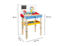 Duży warsztat z narzędziami dla dzieci Koło zębate z tablicą imadłem hakiem, mały majsterkowicz