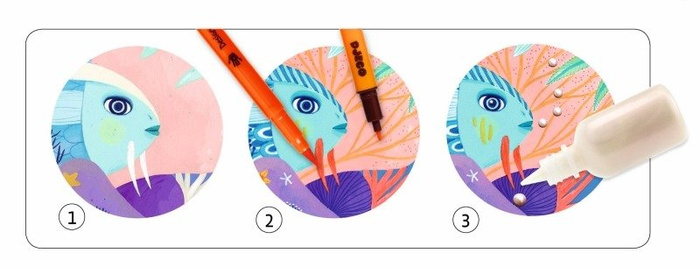 Zestaw artystyczny do rysowania. Podwodna Przyroda , Djeco