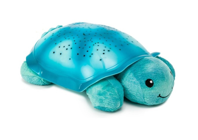 Lampka nocna z projekcją świetlną Cloud b® Twinkling Twilight Turtle™ Aqua CLTT-7323-T2 Żółw niebieski dla najmłodszych