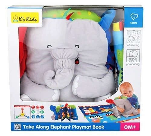 Mata dla dzieci Szary słonik 3w1 Ka10754-K's Kids, zabawki edukacyjne