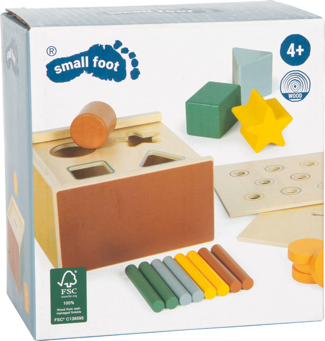 Sorter kształtów i kolorów Montessori Small Foot 12743 Drewniane zabawki dla dzieci