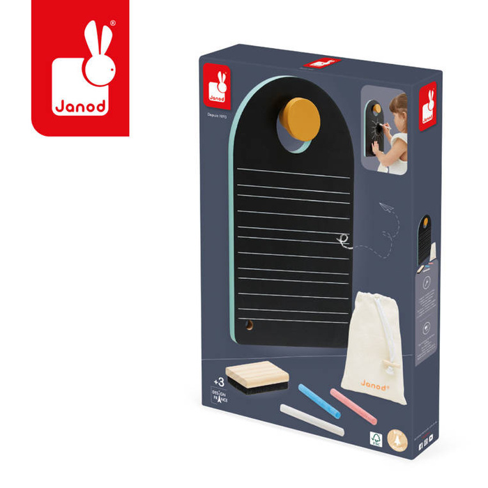 Przenośna dwustronna tablica z akcesoriami Janod J09634