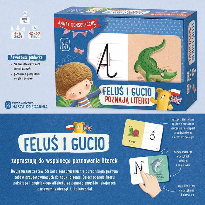 Feluś i Gucio poznają literki Nasza Księgarnia gry edukacyjne dla dzieci