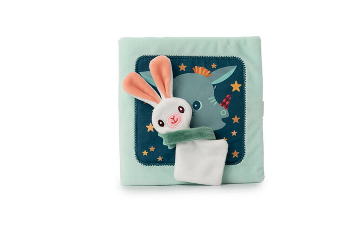 Miękka książeczka aktywizująca z mini komforterem Smok Joe i jego przytulanka 83492 LILLIPUTIENS