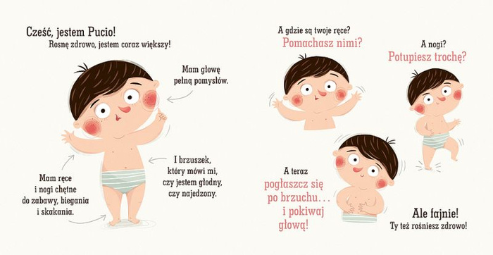 Pucio rośnie zdrowo Nasza Księgarnia książka interaktywna dla dzieci