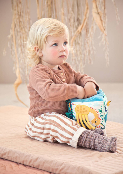 Kostka aktywizująca z pozytywką wielofunkcyjna miękka z gryzakiem Dżungla 83399 Lilliputiens