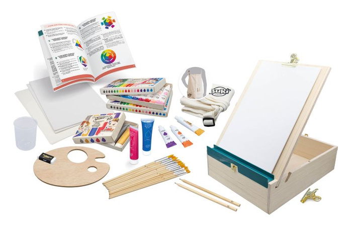 Drewniana walizka artysty z akcesoriami Buki 5440 Zestaw kreatywny dla dzieci