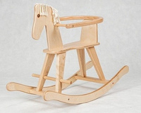 Drewniany koń na biegunach Maurycy, zabawka dla kilkulatka