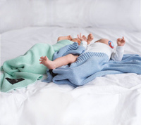 Duży koc bambusowy Baby blue LL3097-Lullalove, kocyki dla dzieci