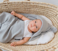 Śpiworek-kocykowy do spania szary LL6609-Lullalove, wyprawka dla niemowlaka