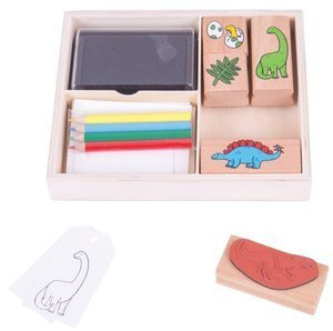 Zestaw do kolorowania i stempelki Dinozaury Bigjigs Toys