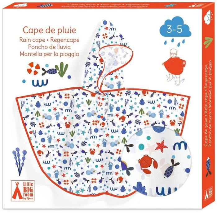 Transparentna pelerynka przeciwdeszczowa dla dzieci Ocean Djeco DD04672