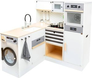 Drewniana kuchnia dla dzieci z pralką Moduły XL 11464-Small Foot, zabawki kuchenne
