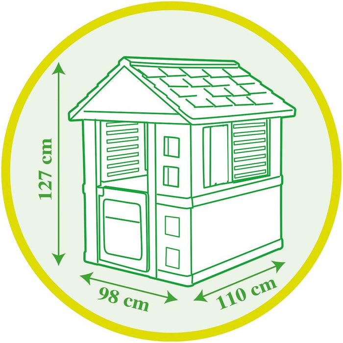 Domek ogrodowy Pretty Smoby 810723 w wiosennej kolorystyce do kreatywnej zabawy na świeżym powietrzu
