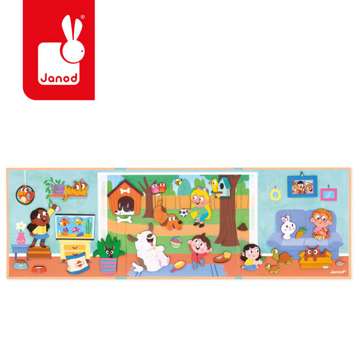 Magnetyczna rozkładana układanka Zwierzęta domowe Magneti'stories J05457 Janod