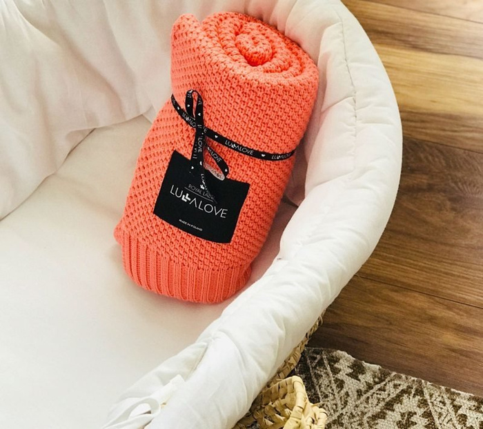 Bambusowy koc Living coral LL5817-Lullalove, kocyki dla dzieci