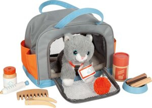 OUTLET Kot z torbą i zestawem do pielęgnacji Small Foot 12601 maskotki dla dzieci