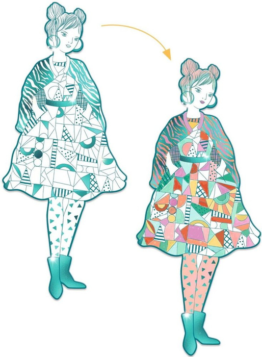 Kolorowanki elegantki Rebekka Djeco DJ09545 zestaw postaci do kolorowania