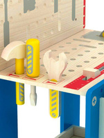 Drewniany warsztat dla dzieci z narzędziami Super majsterkowicz