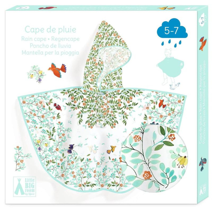 Transparentna pelerynka przeciwdeszczowa dla dzieci ptaszki Djeco DD04683