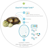 Wielofunkcyjna Lampka i Projektor Żółw kolorowe Konstelacje Cloud b® CLTT-7323-ZZ Twilight Turtle Classic Mocha