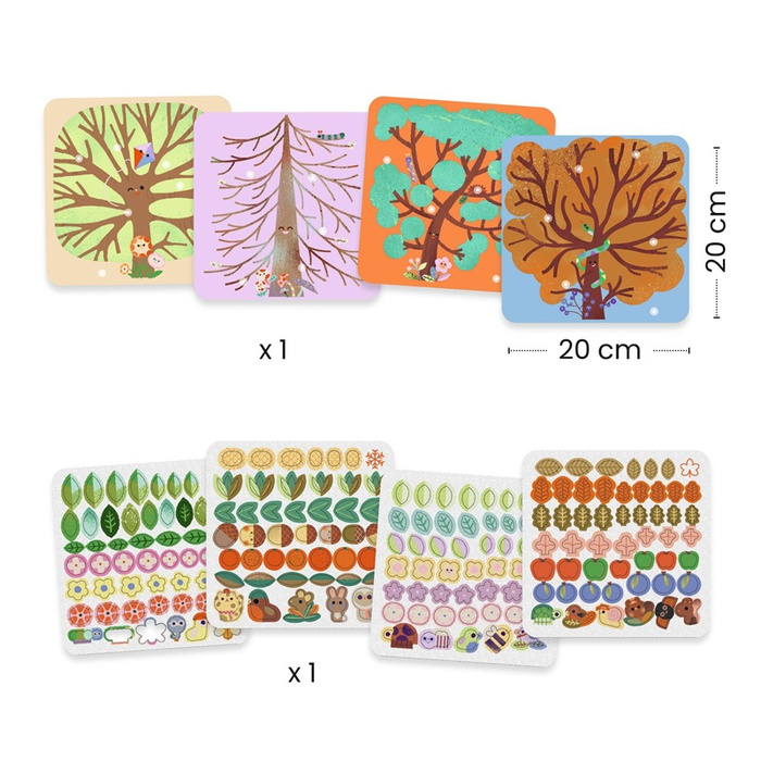 Zestaw artystyczny tworzenie kolorowych ilustracji z filcowych naklejek Drzewa Djeco DJ00089