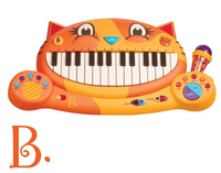 Delikatne pianinko dla dzieci Kotek, BX1025-B.Toys, instrumenty dla dzieci