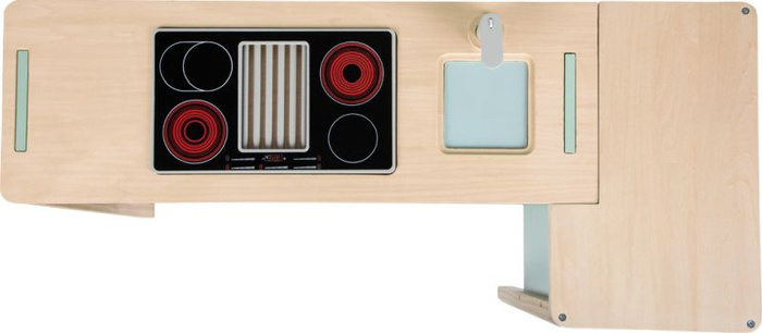 Drewniany sklep dla dzieci i kuchnia 2w1 szałwia zielona Small Foot 12688 odgrywanie ról