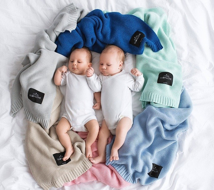 Bambusowy koc Baby blue LL0379-Lullalove, kocyki dla dzieci