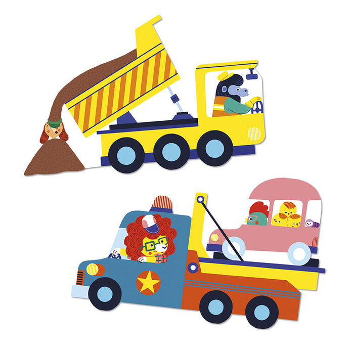 Duże naklejki wielorazowe 50 sztuk Pojazdy Janod J09191