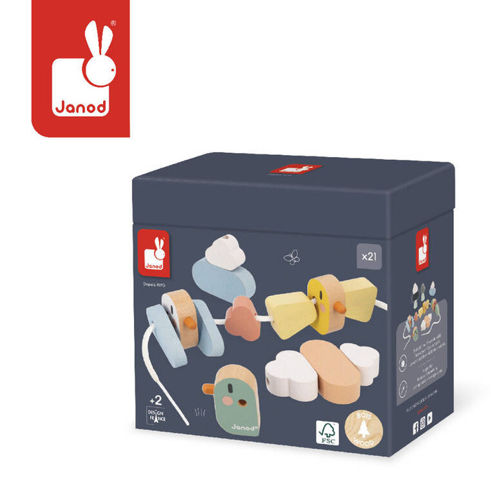 Nawlekanka z drewnianymi ptaszkami Sweet Cocoon J04050 Janod