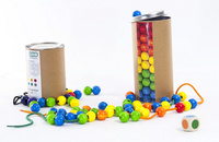 Drewniane korale, 100 el., 39020-Bajo, sznurowanie, nawlekanie