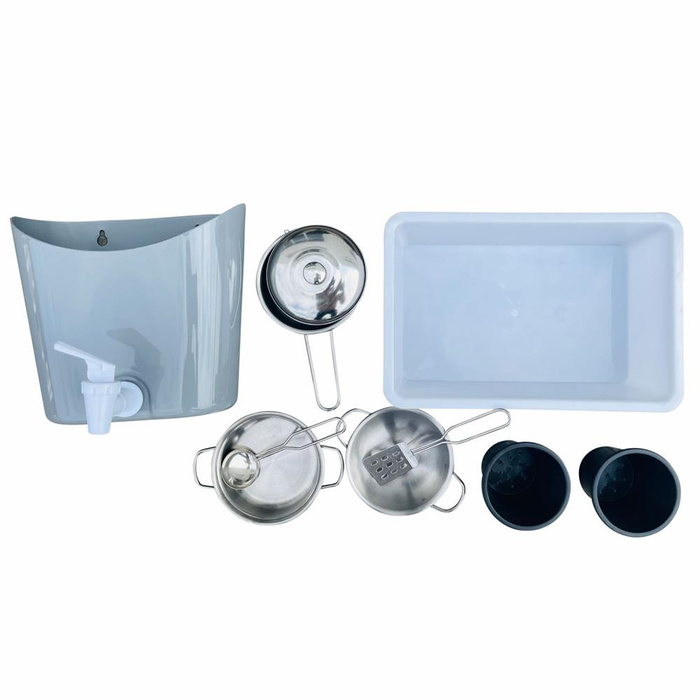 Duża interaktywna drewniana Kuchnia AXI A031.038.00 z akcesoriami do zabawy wodą i piaskiem