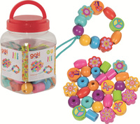 Kolorowe koraliki do nawlekania Flower Power 58311 Goki kreatywna Zabawka dla dzieci