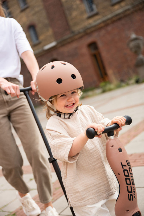 SCOOTANDRIDE Highwaykick 1 Push and Go 2w1 Jeździk i hulajnoga z rączką do prowadzenia 1-5 lat Mocha