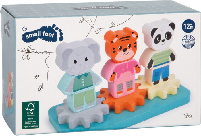Układanka na palikach Dżungla i zwierzątka Small Foot 12762 drewniane zabawki dla dzieci