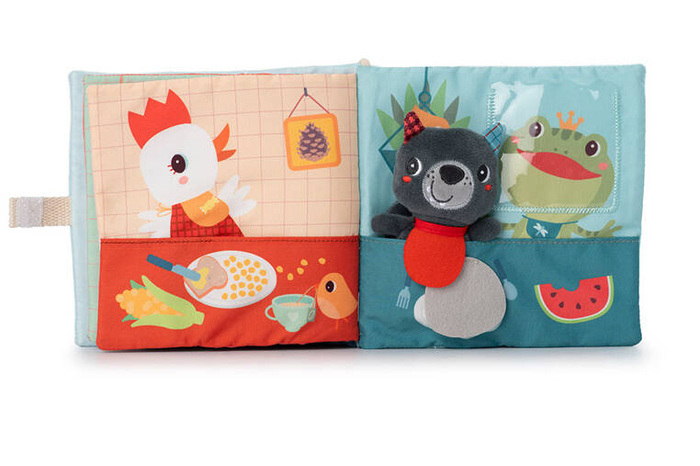 Książeczka aktywizująca z miniprzytulanką Smacznego! Wilk Louis Lilliputiens 83535