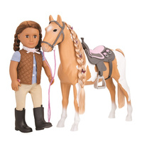 Duży koń 50 cm Palomino z akcesoriami do czesania i stylizacji Our Generation BD38030Z