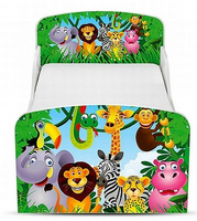 Białe łóżko dziecięce - drewniane, Pocztówka z zoo