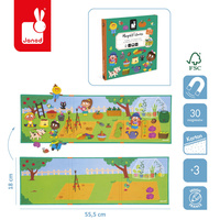 Magnetyczna rozkładana układanka W ogródku Magneti'stories Janod J05449