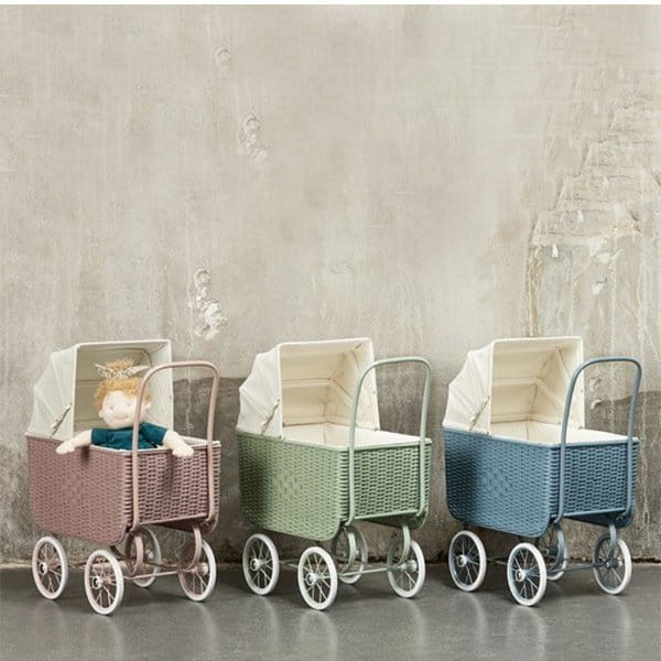 Wózek retro dla lalek Doll Pram Retro Rattan Rose Astrup 84180