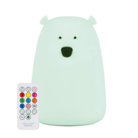 Lampka silikonowa z pilotem Duży Miś kolor jasna mięta Rabbit & Friends 520085 Lampki nocne dla dzieci