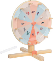 Konfigurowalne drewniane koło fortuny nagród z wymiennymi panelami i długopisem ścieralnym Przyjaciele z ogrodu Small Foot 12645