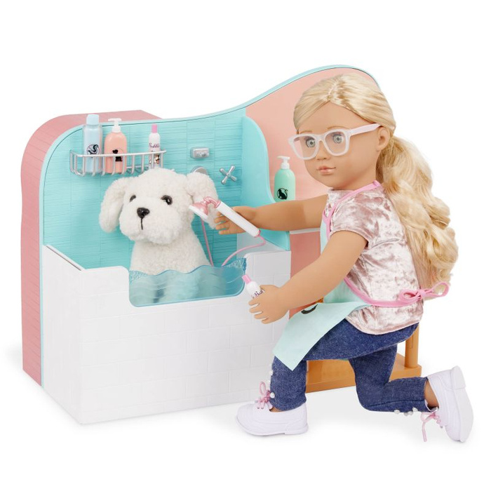 Groomer 2w1 salon pielęgnacji zwierząt i sklep Happy Tails Care Center Our Generation BD35353Z