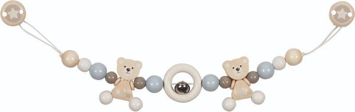 Drewniana zawieszka do wózka fotelika Dwa Misie 65202-Goki Baby, zabawki dla niemowląt