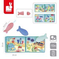 Miękka książeczka do kąpieli z 3 psikawkami Przyjęcie nad wodą J04733 Janod