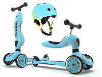 Zestaw SCOOTANDRIDE Kask + Highwaykick1 2w1 jeździk i hulajnoga Blueberry