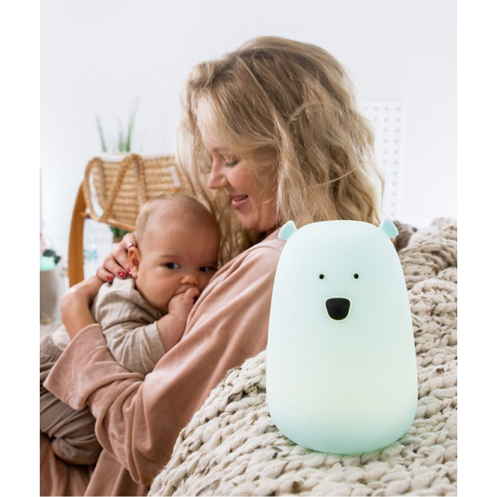 Lampka silikonowa z pilotem Miś Duży niebieski Rabbit & Friends 520057BRB Lampki nocne dla dzieci