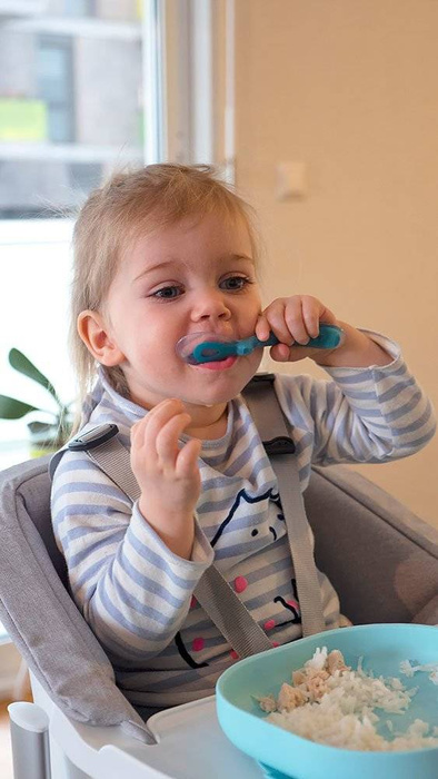 Beaba Komplet naczyń z silikonu blue 913428- Beaba, naczynia dla najmłodszych