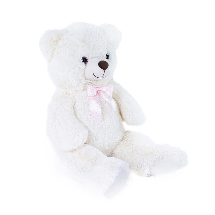 Duży pluszowy miś Lily 78 cm biały z różową kokardką Rappa 210790